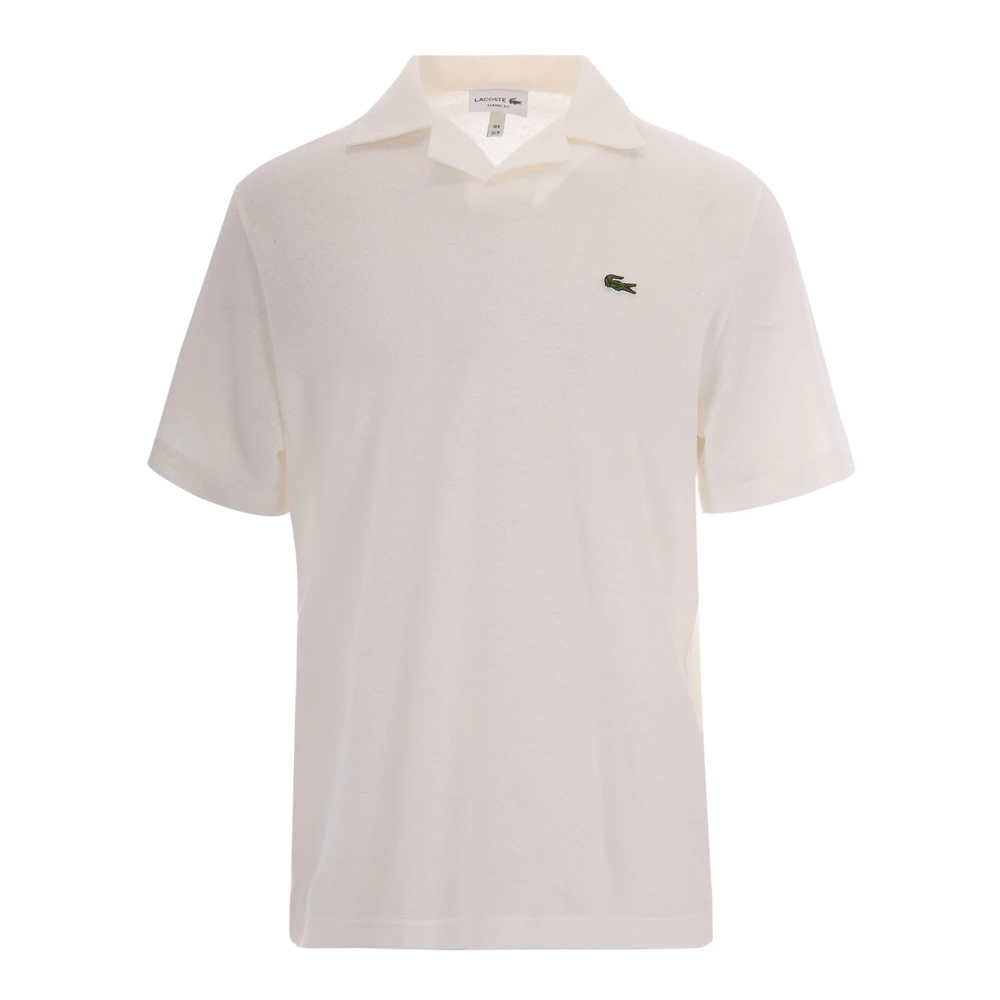 Lacoste Men's Beige Polo Shirts, M, Classic Fit Cotton-Linen Polo