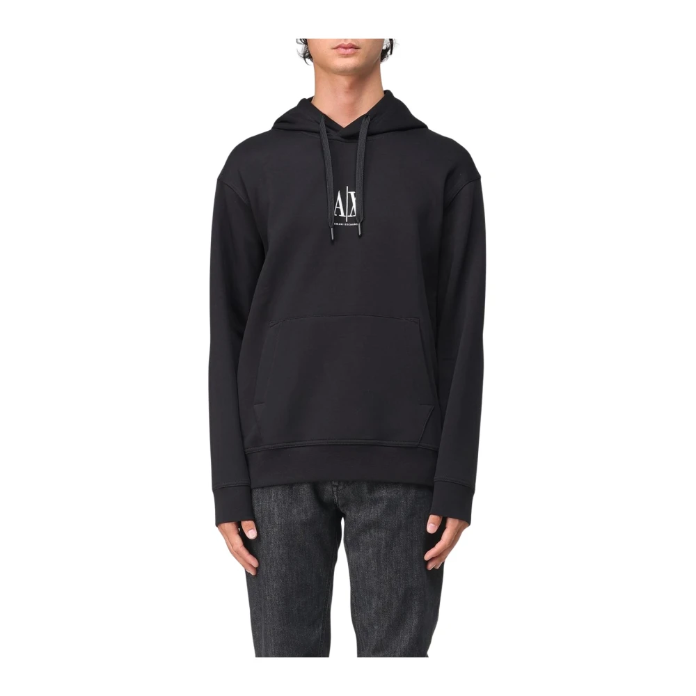 Armani Exchange Svart Pullover Hoodie