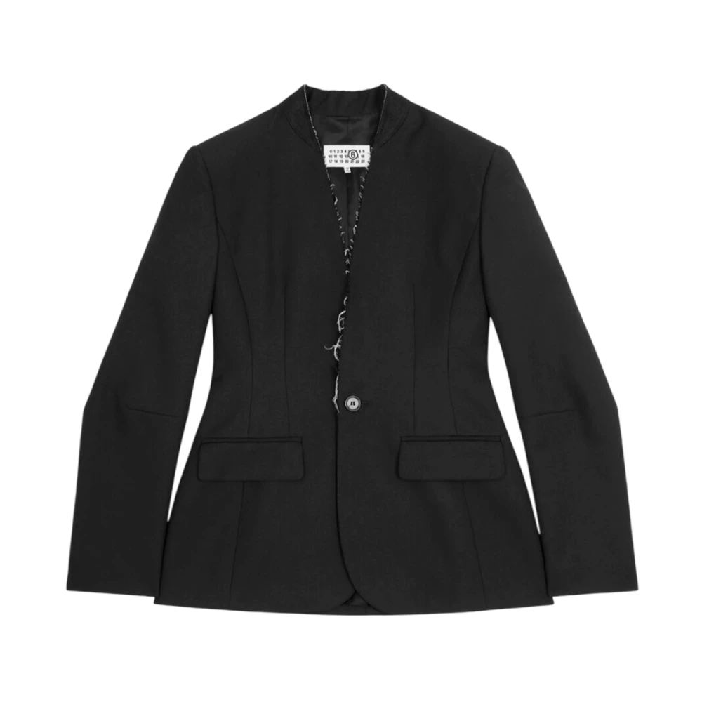 MM6 Maison Margiela Zwarte enkelborstige casual jas Black Dames
