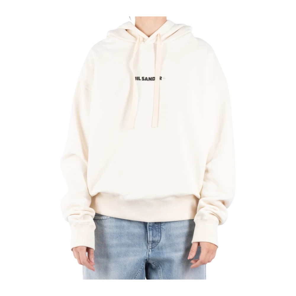 Jil Sander Ivoor Katoenen Sweatshirt White Heren