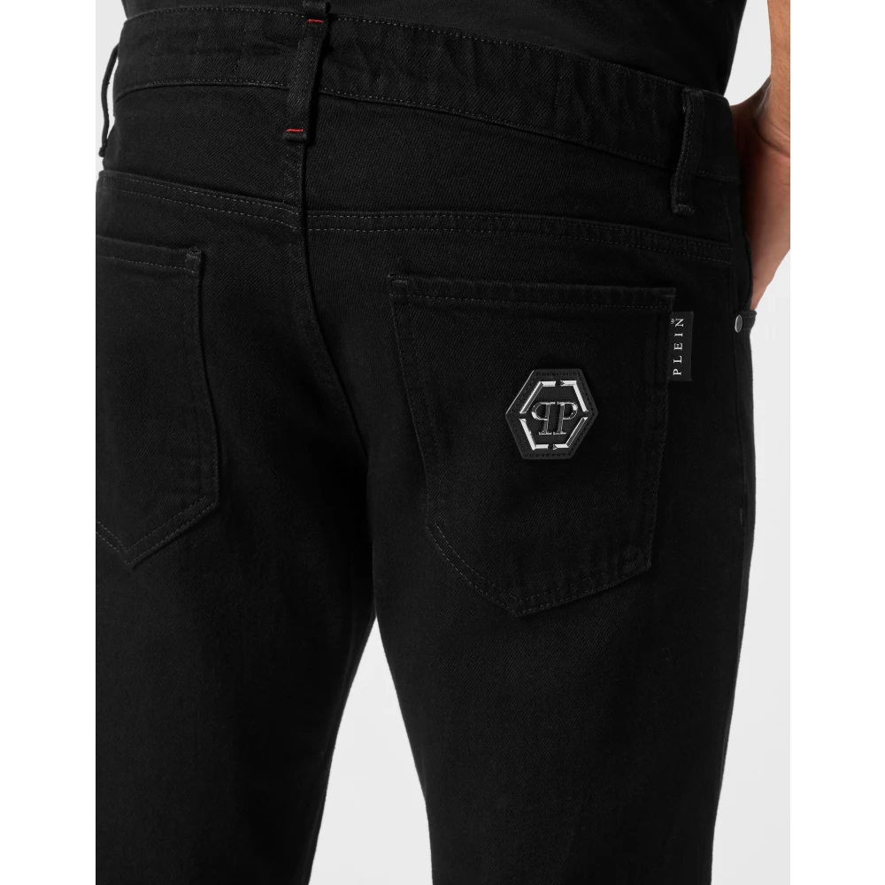 Philipp Plein Originele Denim Five-Pocket Broek Black Heren