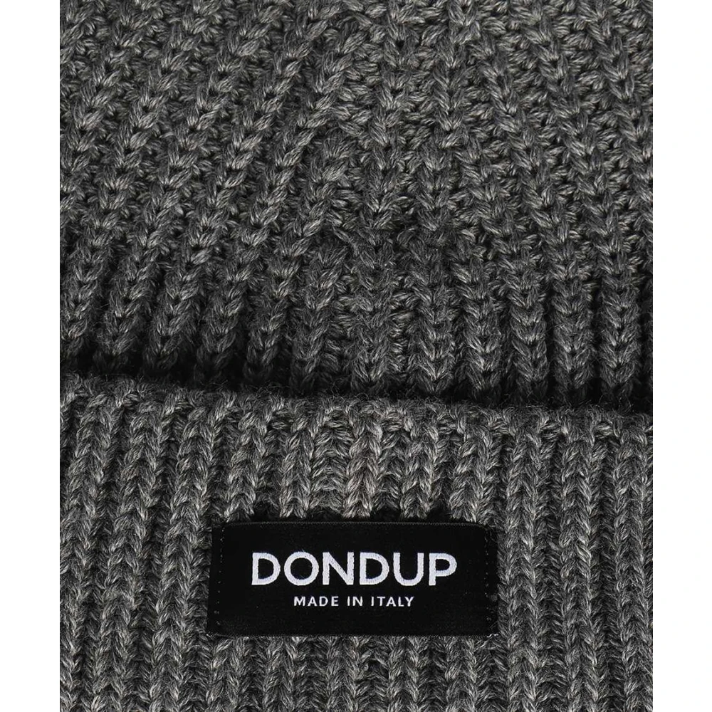 Dondup Geribbelde Gebreide Beanie Gray Heren