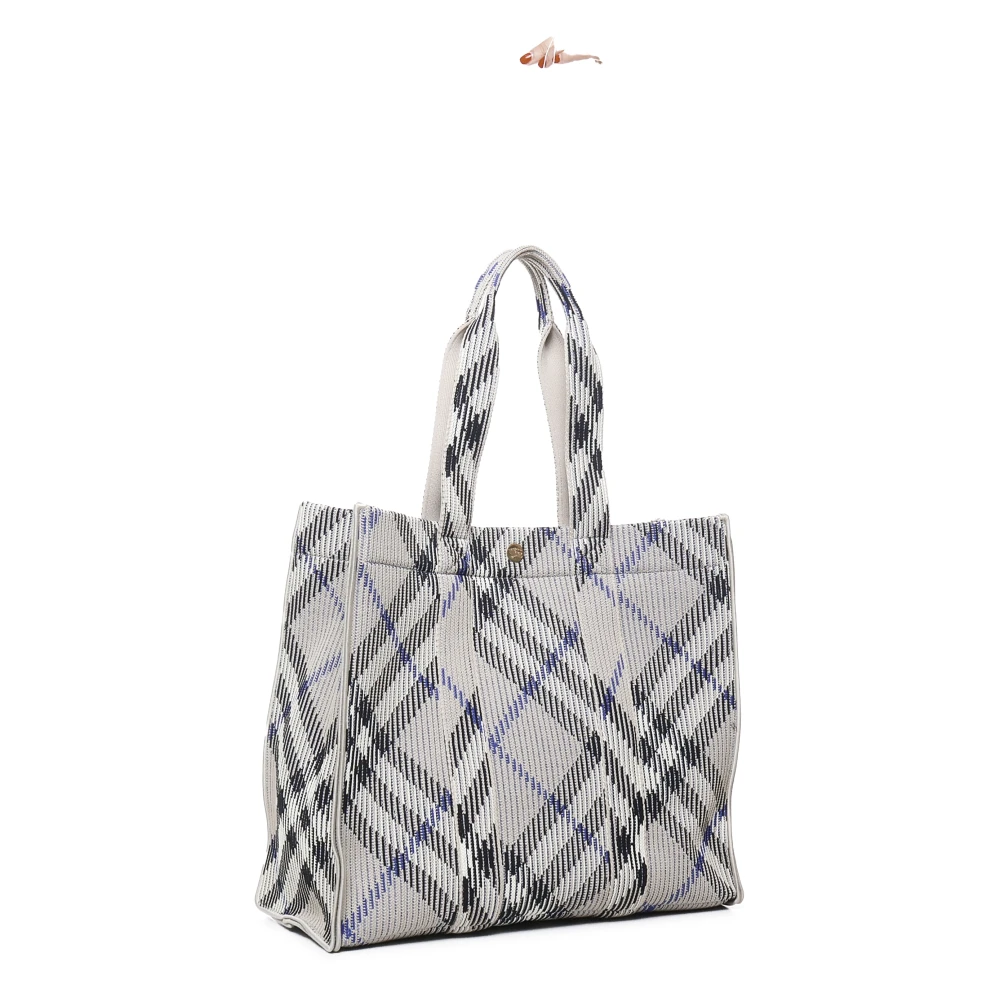 Burberry Vintage Check Polyester Tote Tas Gray Dames