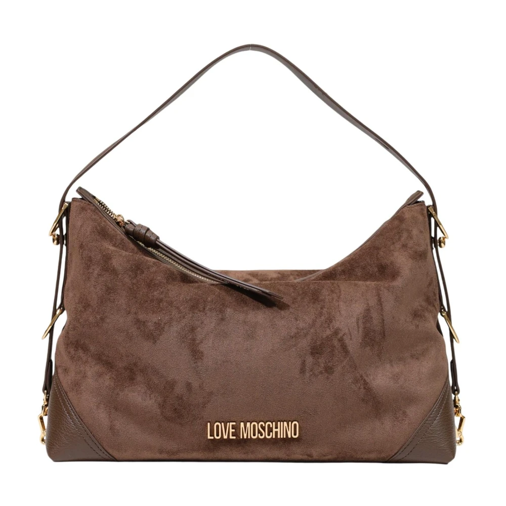 Love Moschino Kvinno Brun Väskor Dam, One Size, Läder, Stor Axelremsväska