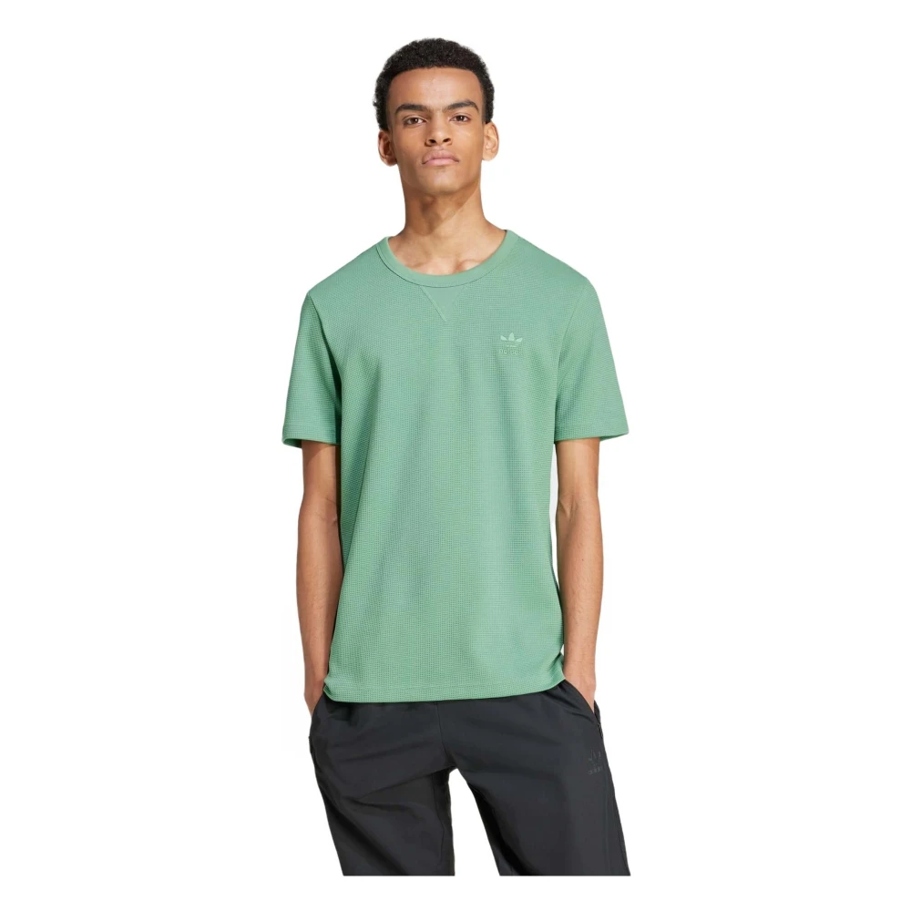 Adidas Trefoil Essentials Waffle T-shirt Green Heren