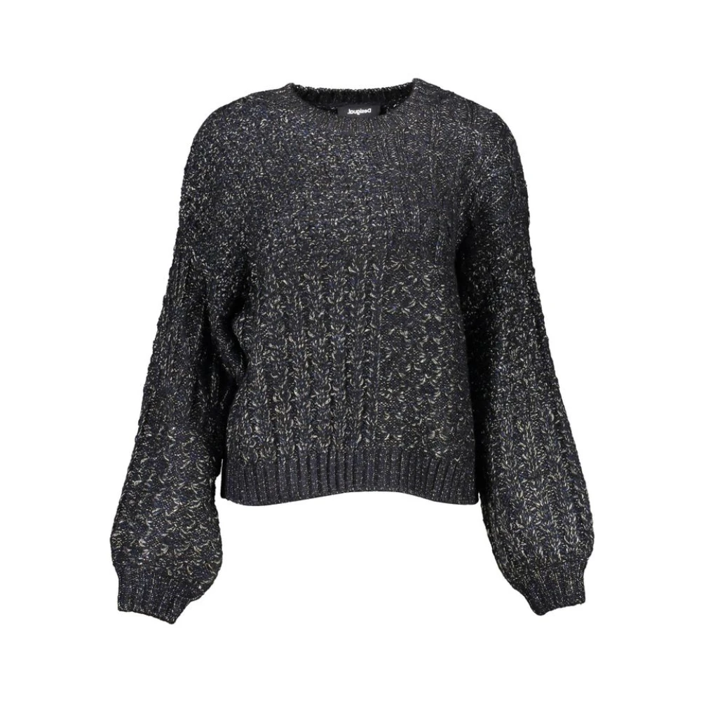 Desigual Women's Black Polyester Jumper - Round-Neck Knitwear - Xl - Knitwear