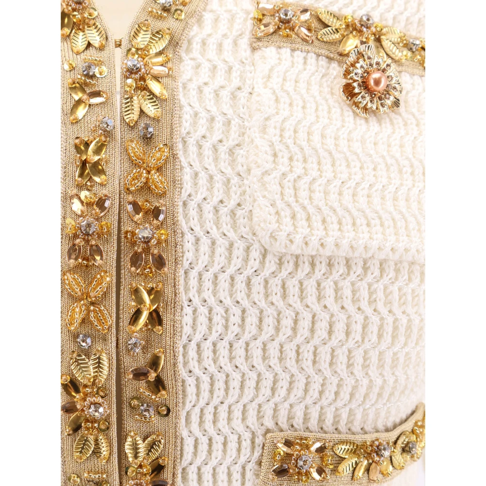 Self Portrait Rhinestone Profiel Cardigan Beige Dames