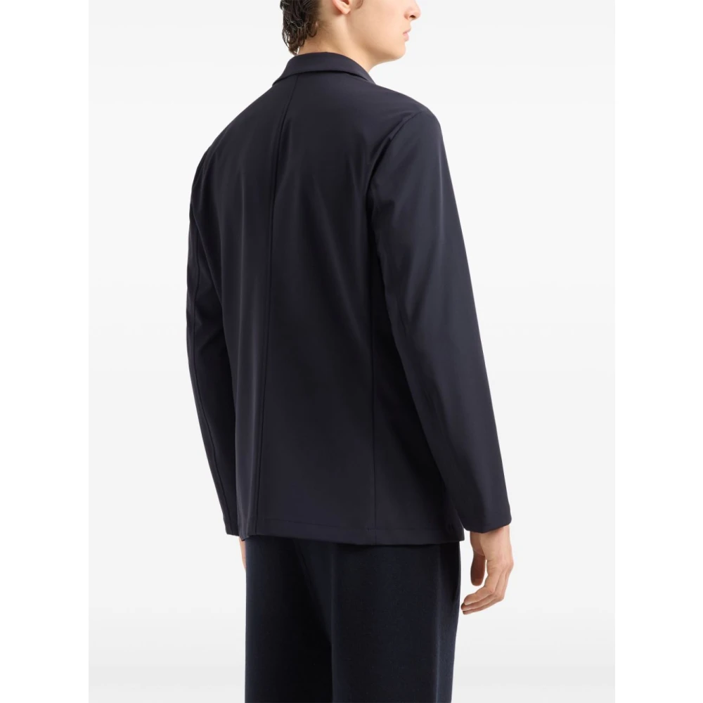 Emporio Armani Navy Blue Capsule Jackets Pintuck Detailing Blue Heren