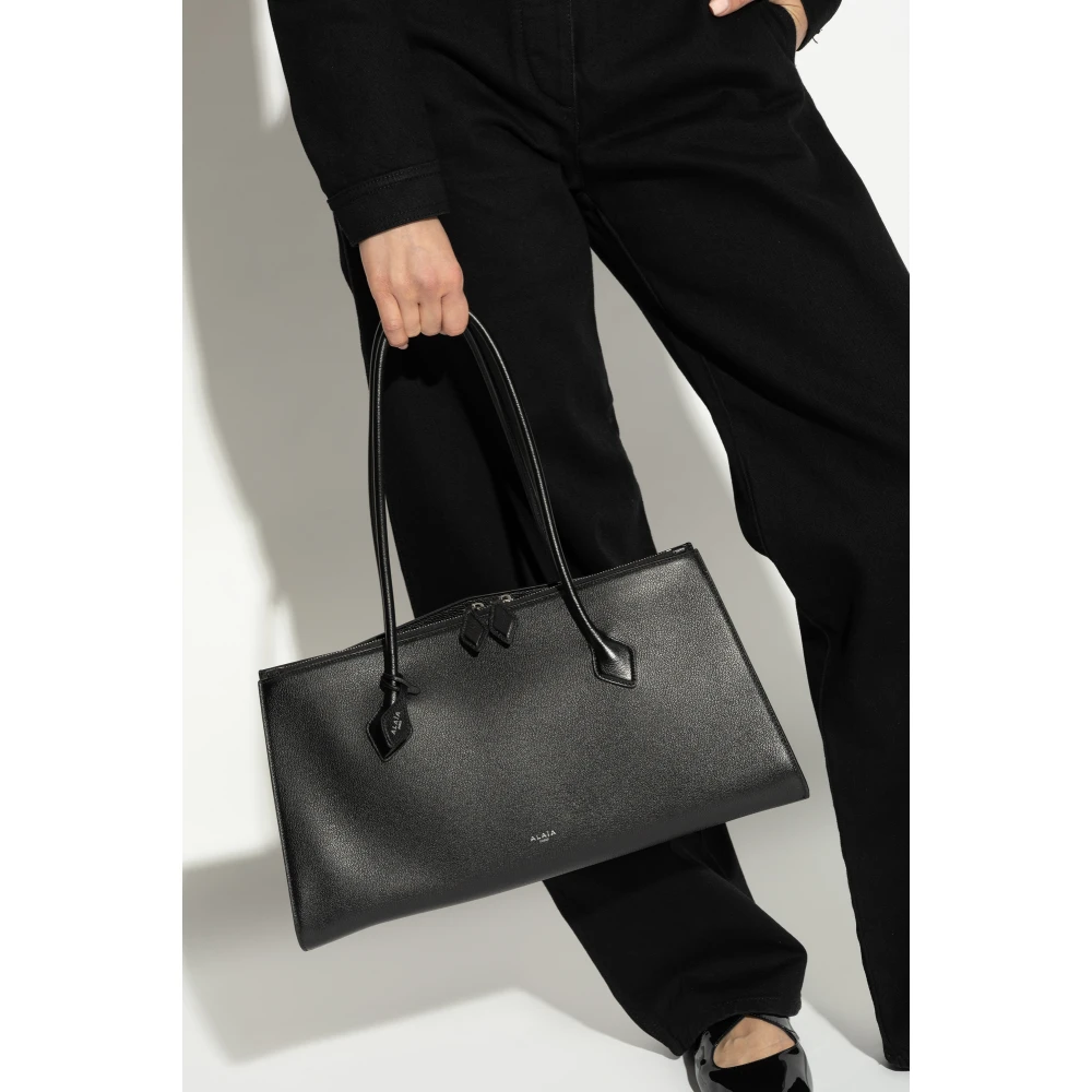 Alaïa Tas Tencel type shopper Black Dames