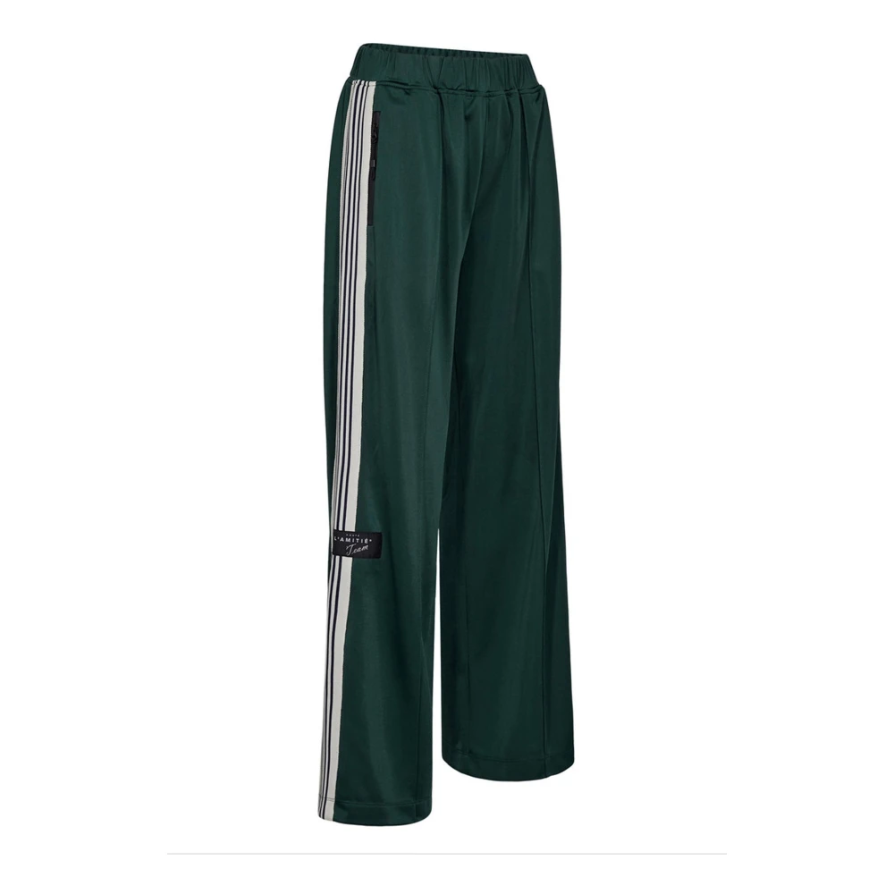 Haute L'amitié Women's Green Wide Trousers, Xl, Baggy Track Trousers