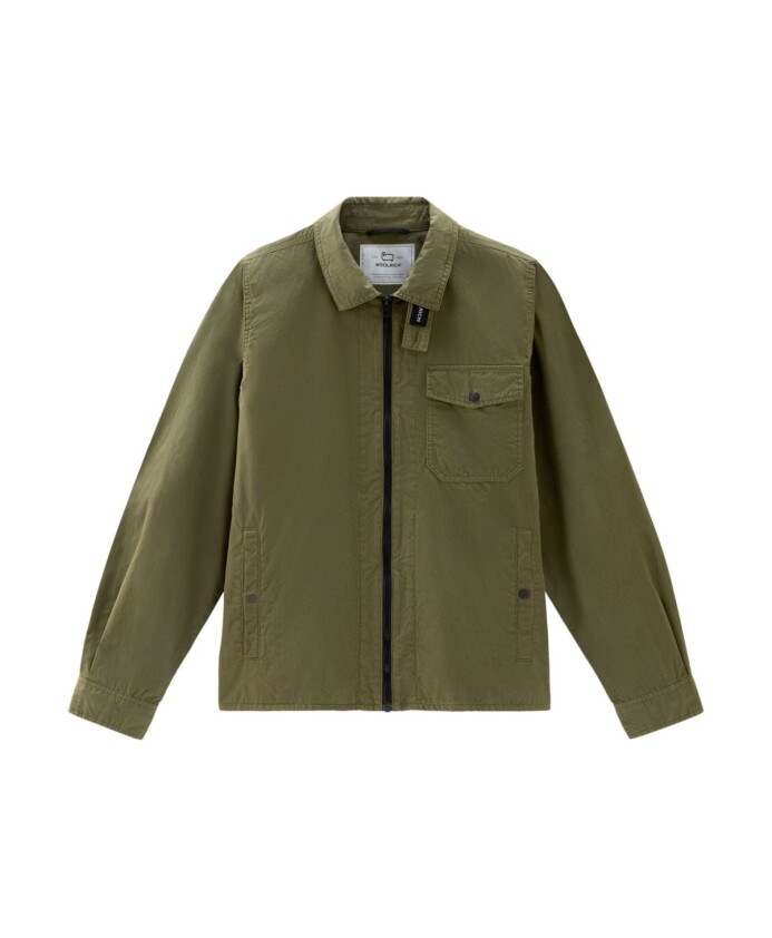 chemise-verte-en-coton-avec-fermeture-eclair