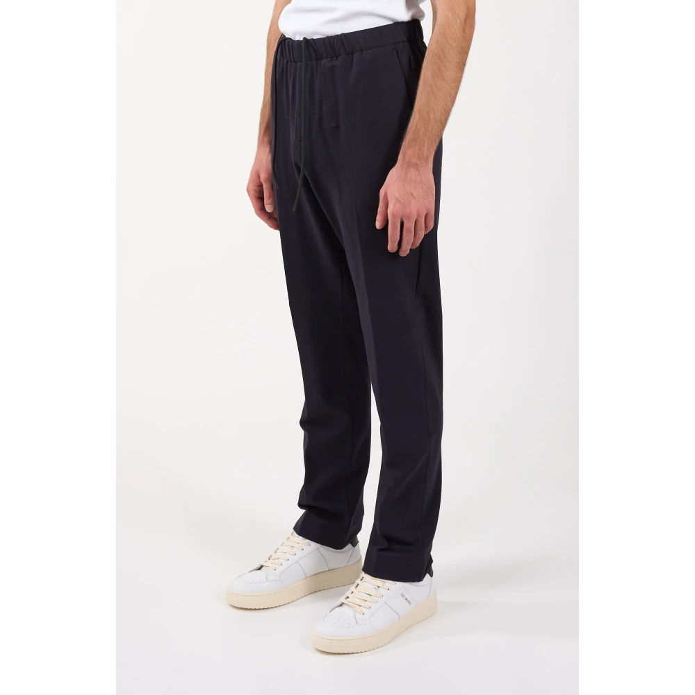 Hevo Slim-Fit Viscose Broek met Elastische Taille Blue Heren