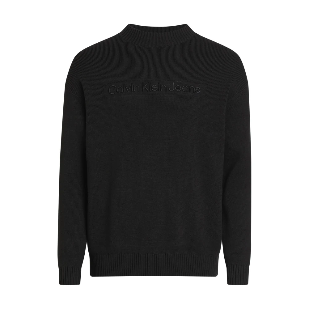 Calvin Klein Men's Black Jumpers- La Maglia - Round-Neck Knitwear - 2XL - Knitwear