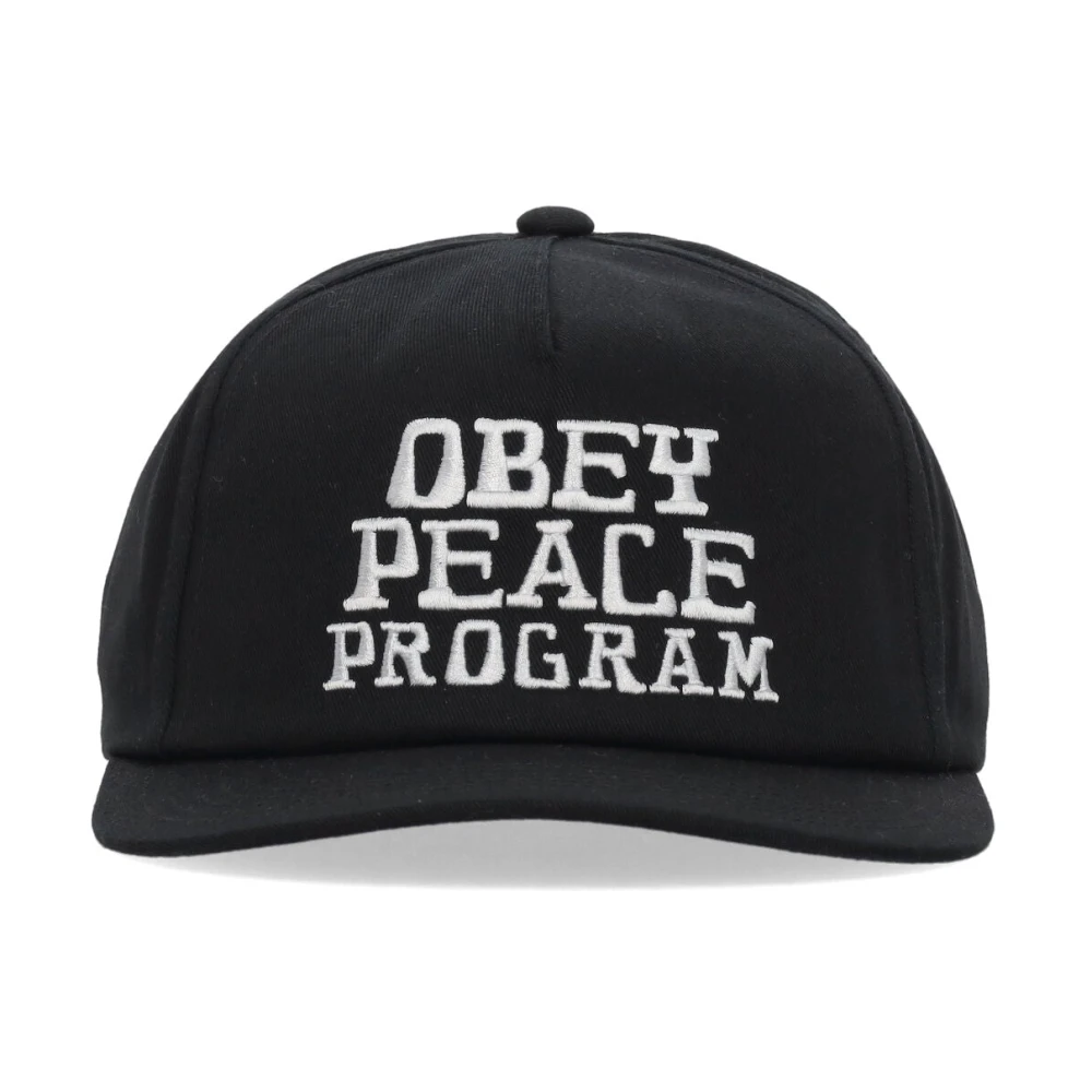Obey Zwarte gebogen klep snapback pet Black Heren