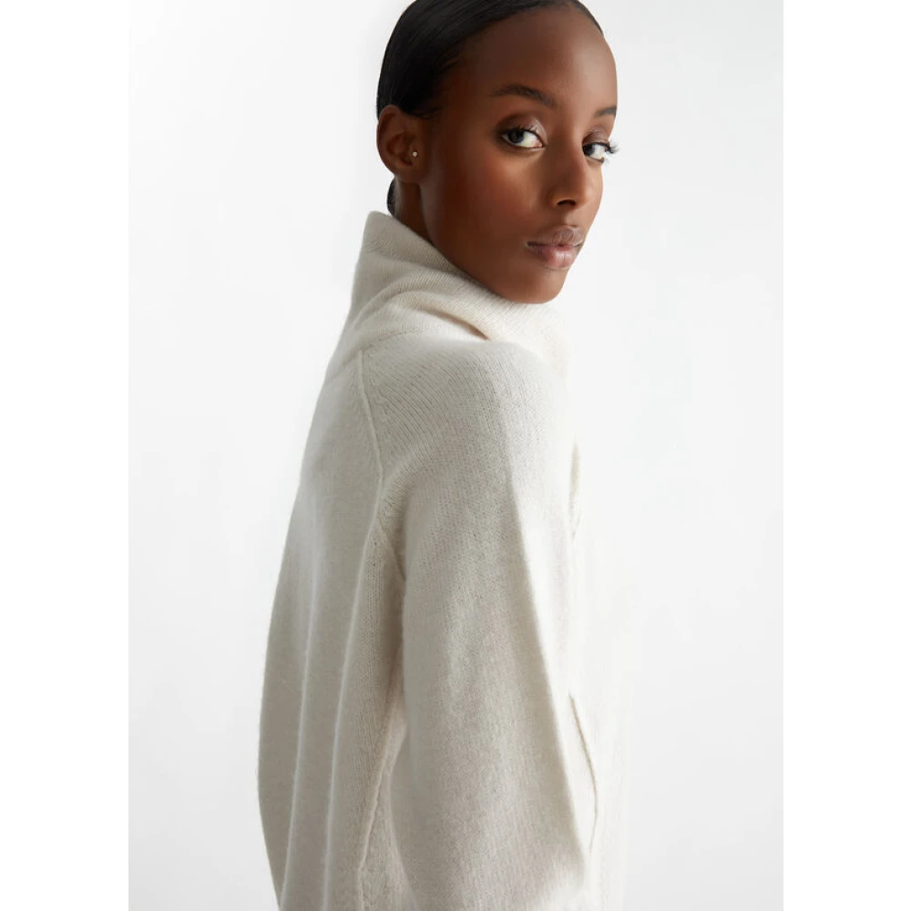 Liu Jo Hoge hals wollen trui met raglanmouwen Beige Dames
