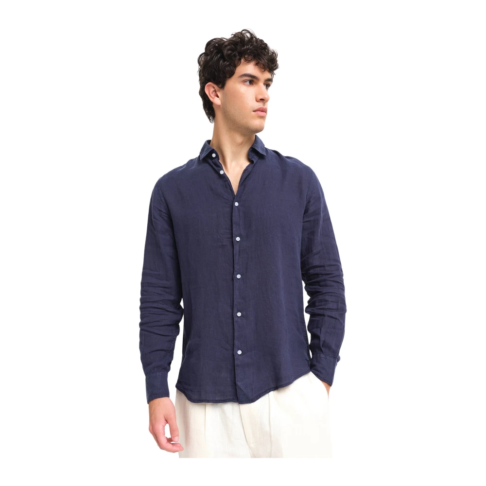 Peninsula Linnen Stromboli Shirt Blue Heren