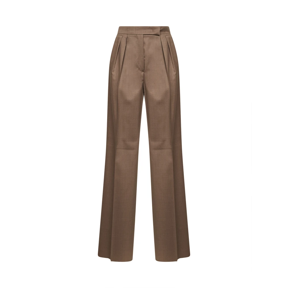 Max Mara Women's Brown Tailored Trousers - Wide Trousers - Xs - Trousers