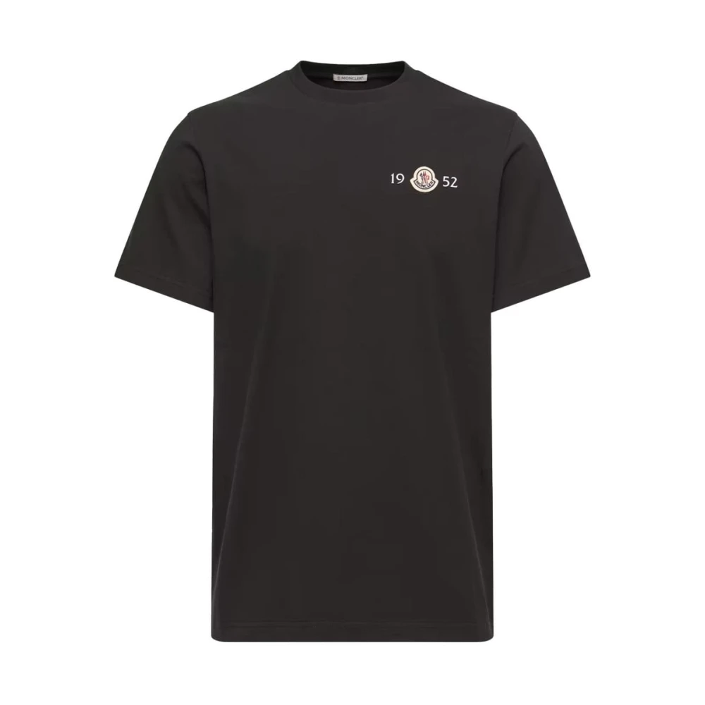 Moncler Black T-Shirts, Male, Xl, 1952 Logo T-Shirt