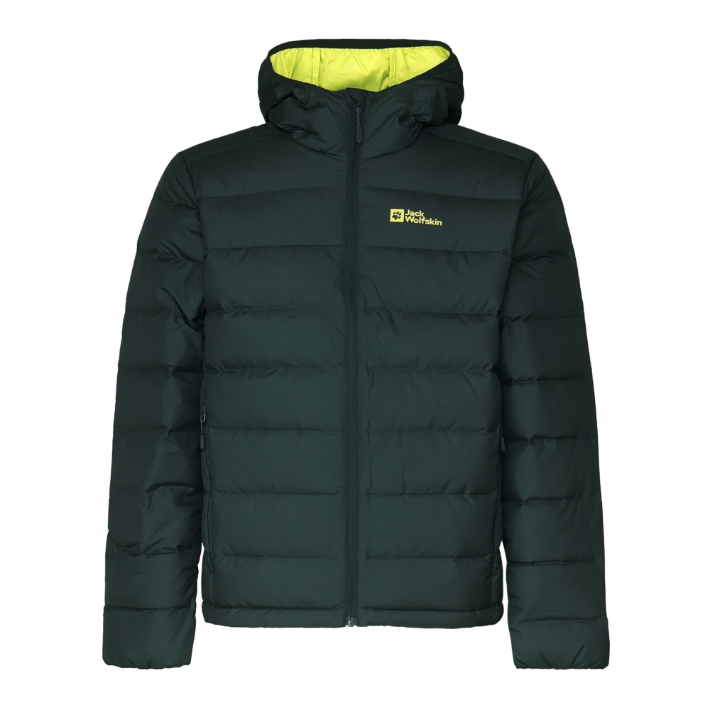 Jack Wolfskin Groene Nylon Hooded Ritsjas Black Heren