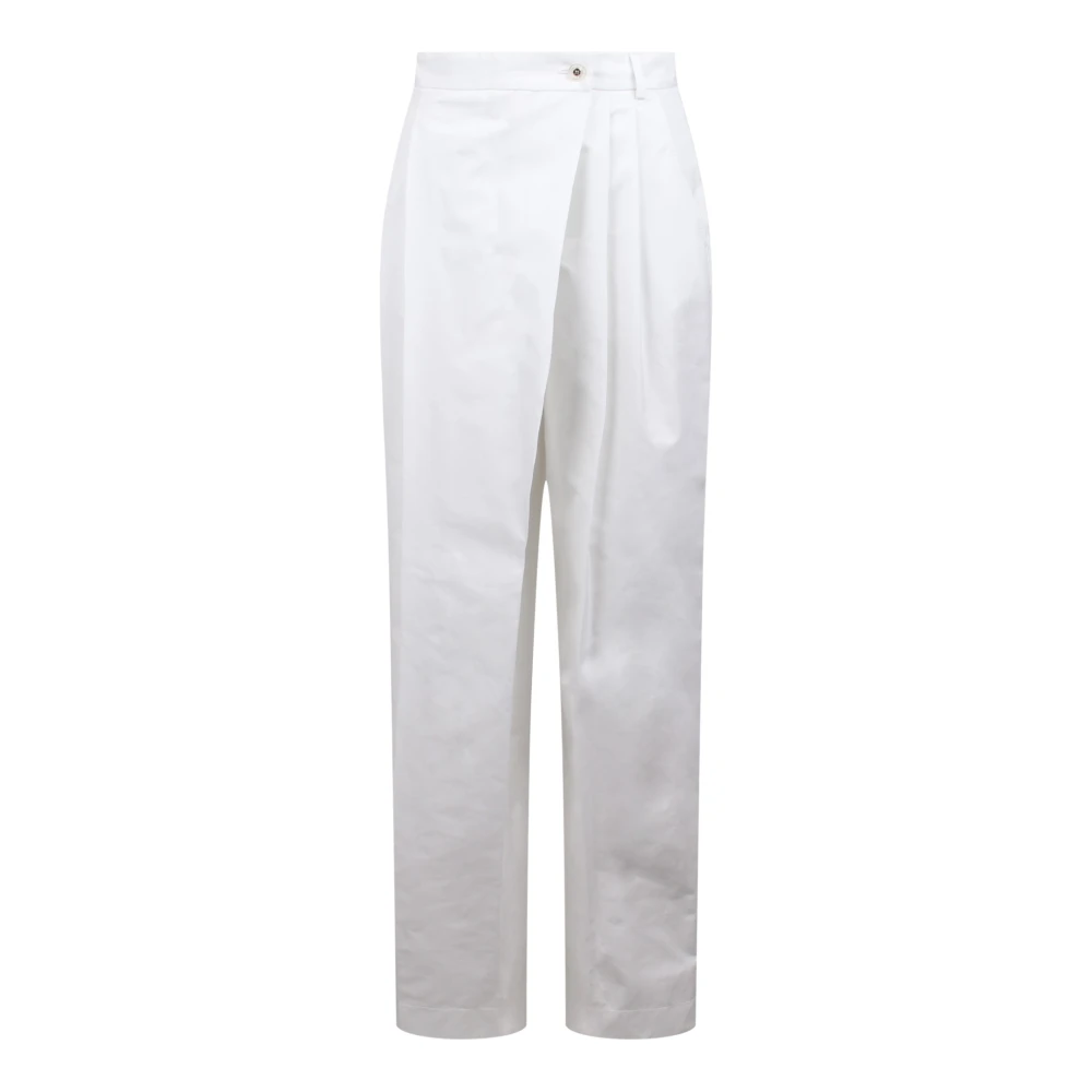 Dolce & Gabbana Flared Poplin Wrap Broek White Dames