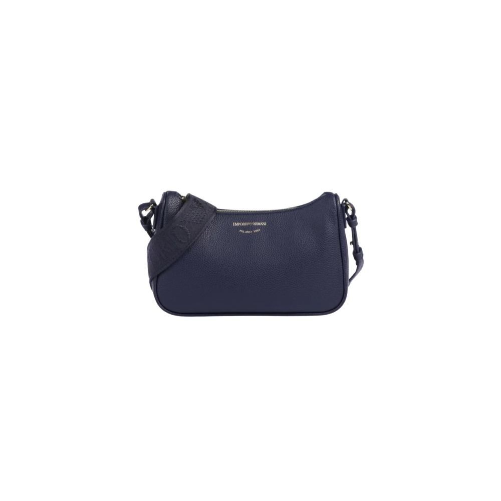 Emporio Armani Vrouw Blauw Tassen Dames, One Size, Leer, Donkerblauwe Crossbodytas Van Kunstleer