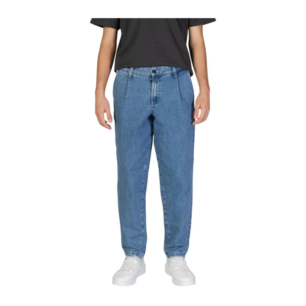 jack & jones Blauwe Katoenen Regular Fit Jeans Blue Heren