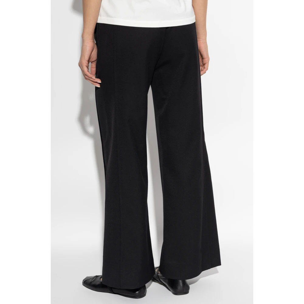 Victoria Beckham Broek met wollen afwerking Black Dames
