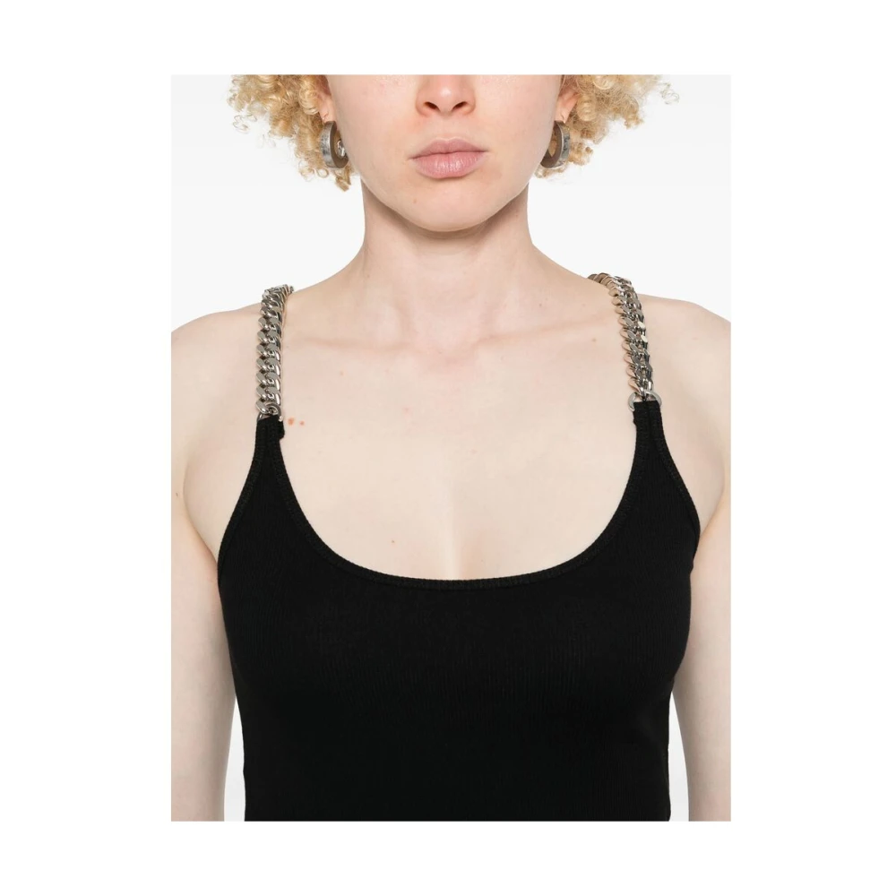 Stella Mccartney Zwarte Mouwloze Racerback Top Black Dames