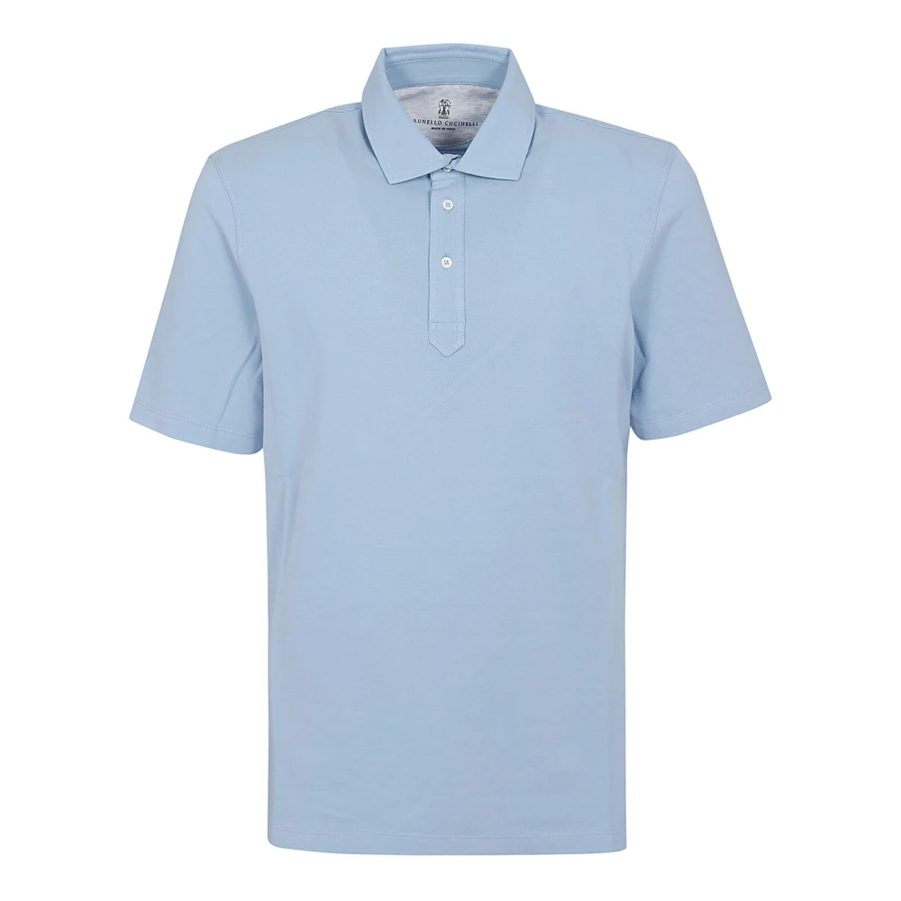 BRUNELLO CUCINELLI Heren Witte T-Shirts & Polos Ss24 Blue Heren