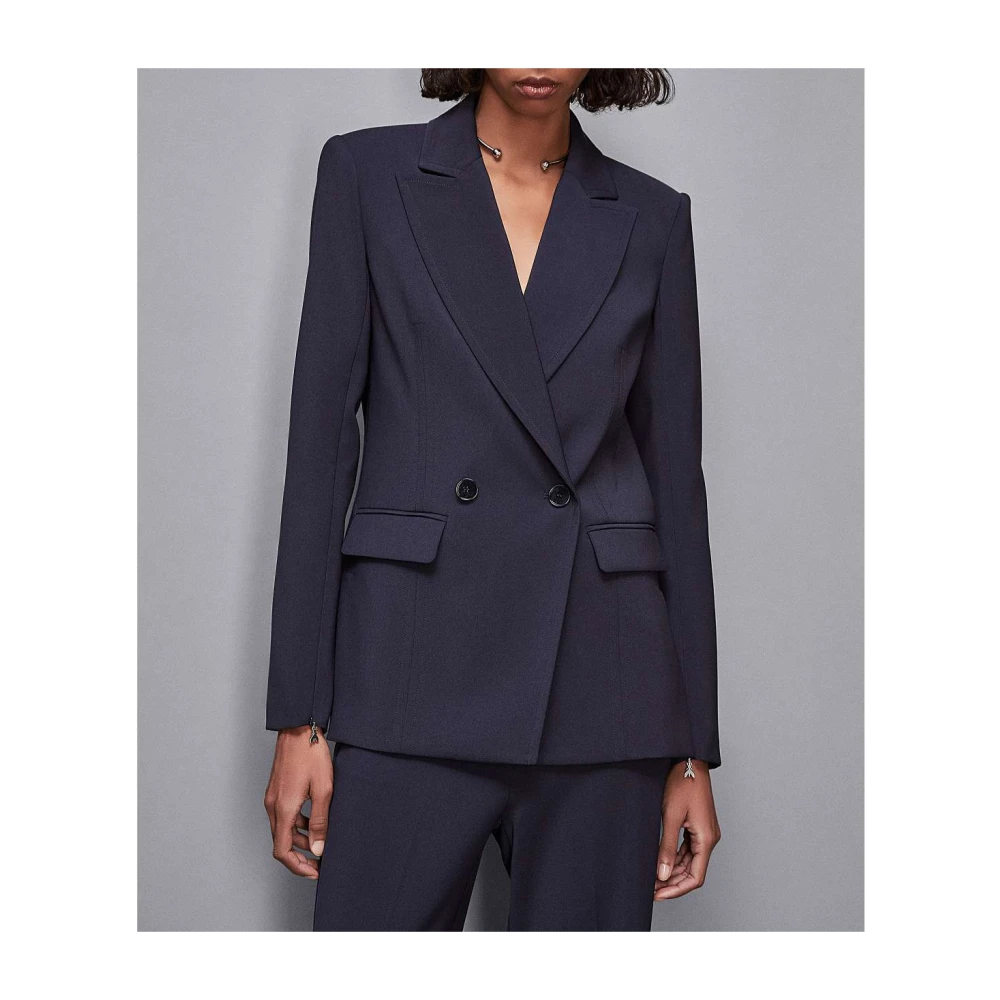 PATRIZIA PEPE Dubbelborstig Essential Jas Black Dames