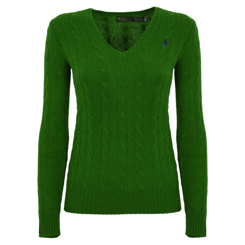 Polo Ralph Lauren Groene Gevlochten Trui Lange Mouw Green Dames
