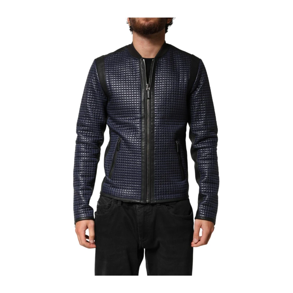Dolce & Gabbana Homme Bleu - Nylon Full Zip Bomber Jacket - Vestes - Taille: S