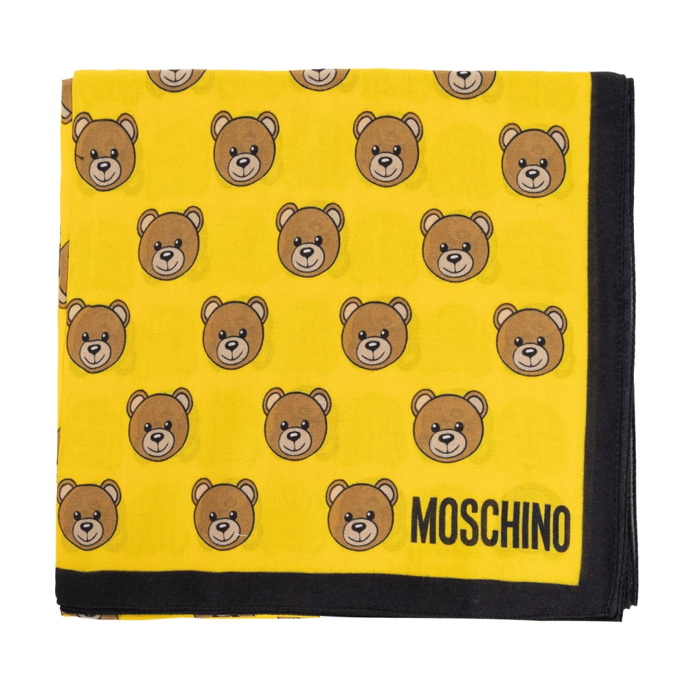 Moschino Sjaal met teddybeer motief Yellow Unisex