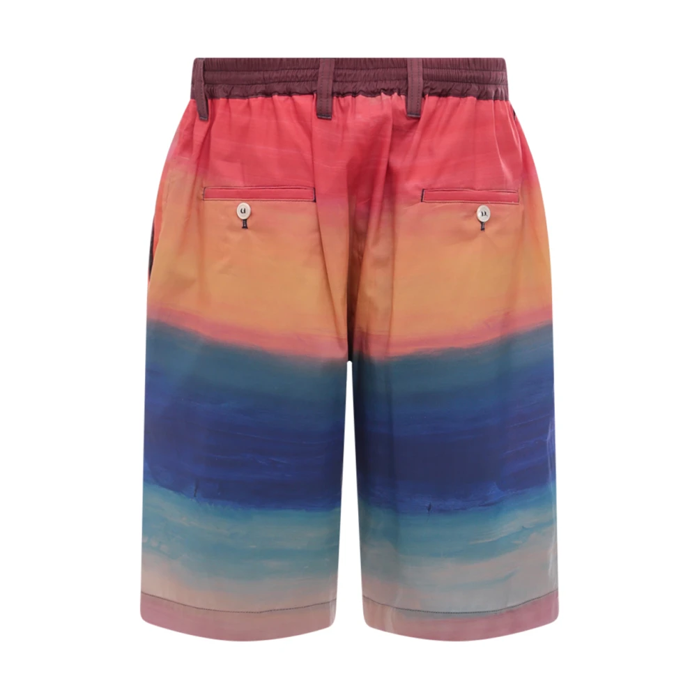 Marni Donkere Kant Van De Maan Bermuda Shorts Multicolor Heren