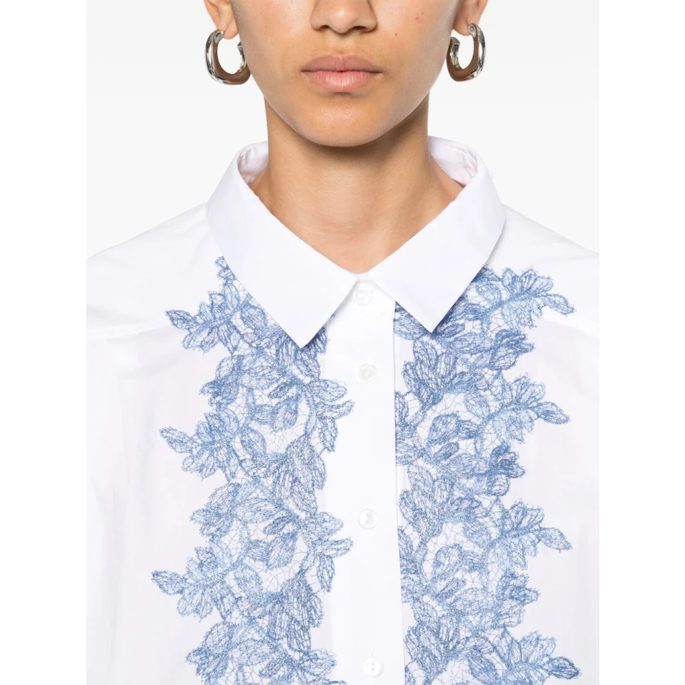Ermanno Scervino Witte Button-Up Shirt met Plooien White Dames