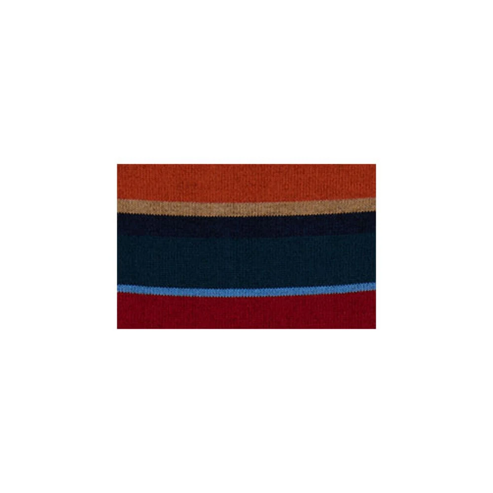 Gallo Korte blauwe katoenen sokken voor heren met veelkleurige strepen Multicolor Heren