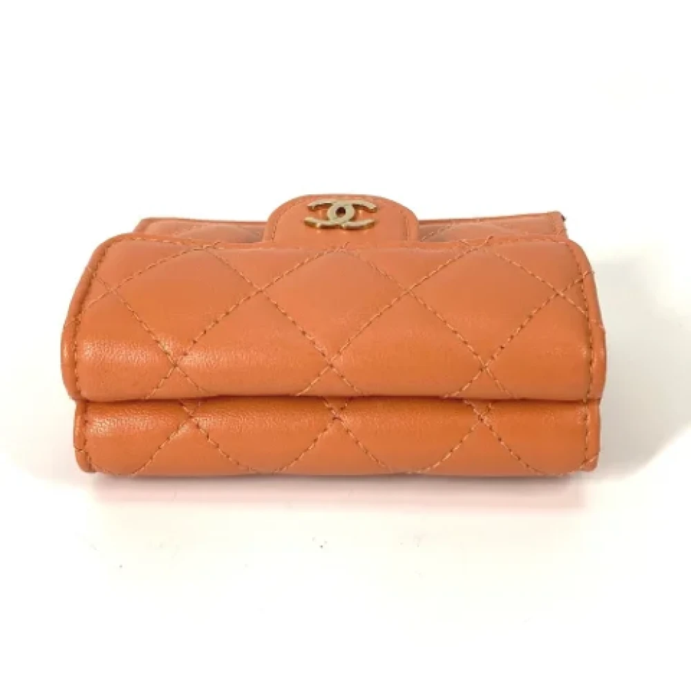 Chanel Vintage Pre-owned Leather wallets Orange Dames