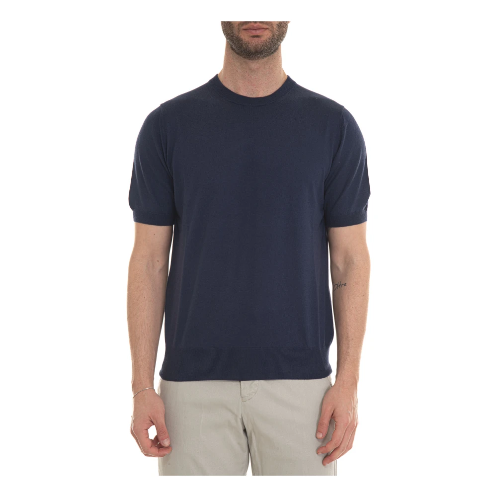 Canali Stijlvol T-shirt voor mannen Blue Heren
