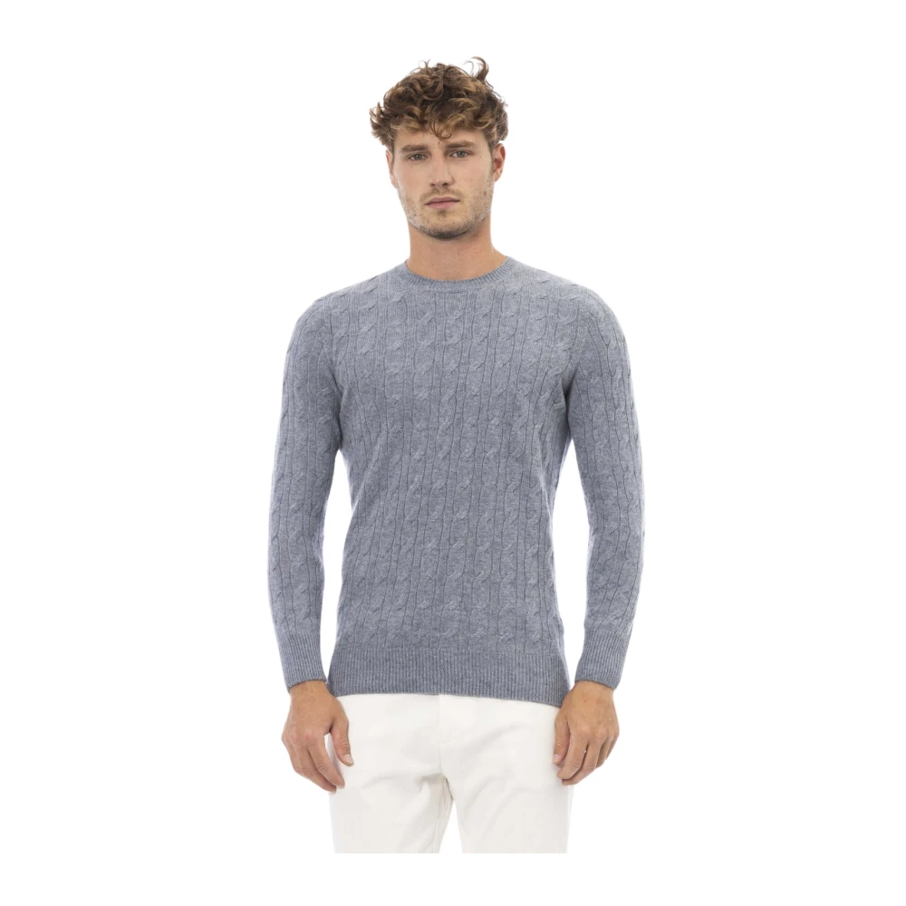 Alpha Studio Ronde Hals Lange Mouw Trui Blue Heren