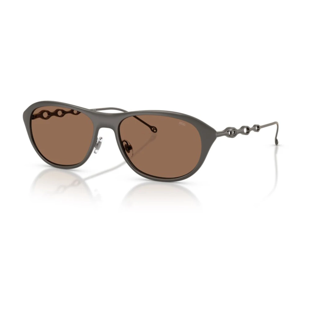 Diesel Unisex Brown Dynamic Metal Sporty Sunglasses - Sunglasses - 55 Mm - Accessories