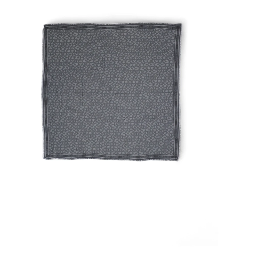 Calvin Klein Jacquard Sjaal Herfst Winter Collectie Black Dames