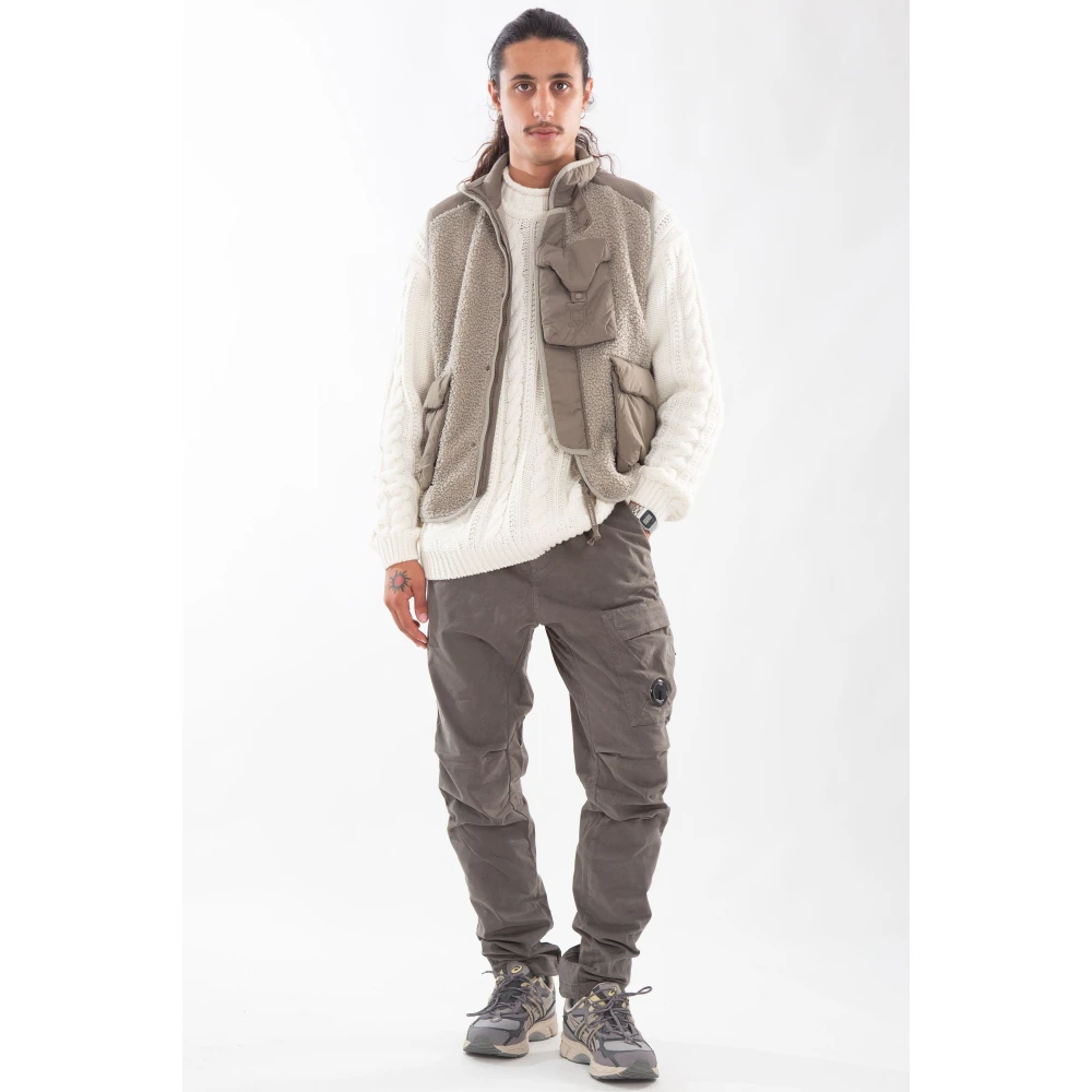 C.P. Company Intarsia Lamswol Gebreid White Heren