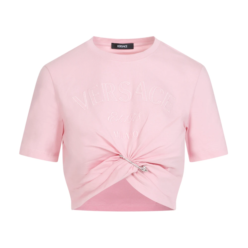 Versace Roze & Paarse Logo T-Shirt Pink Dames