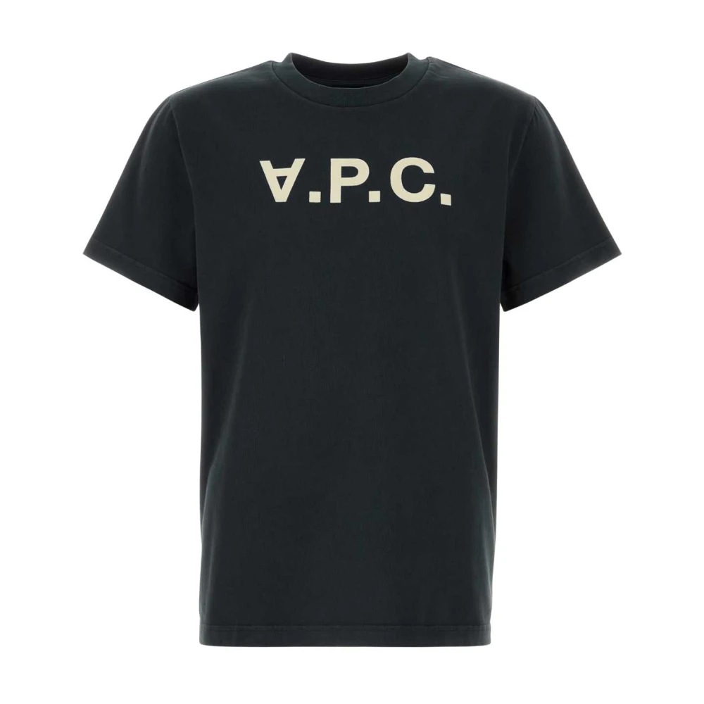 A.p.c. Herr Svart Toppar L, Bomull, Slate Cotton T-Shirt