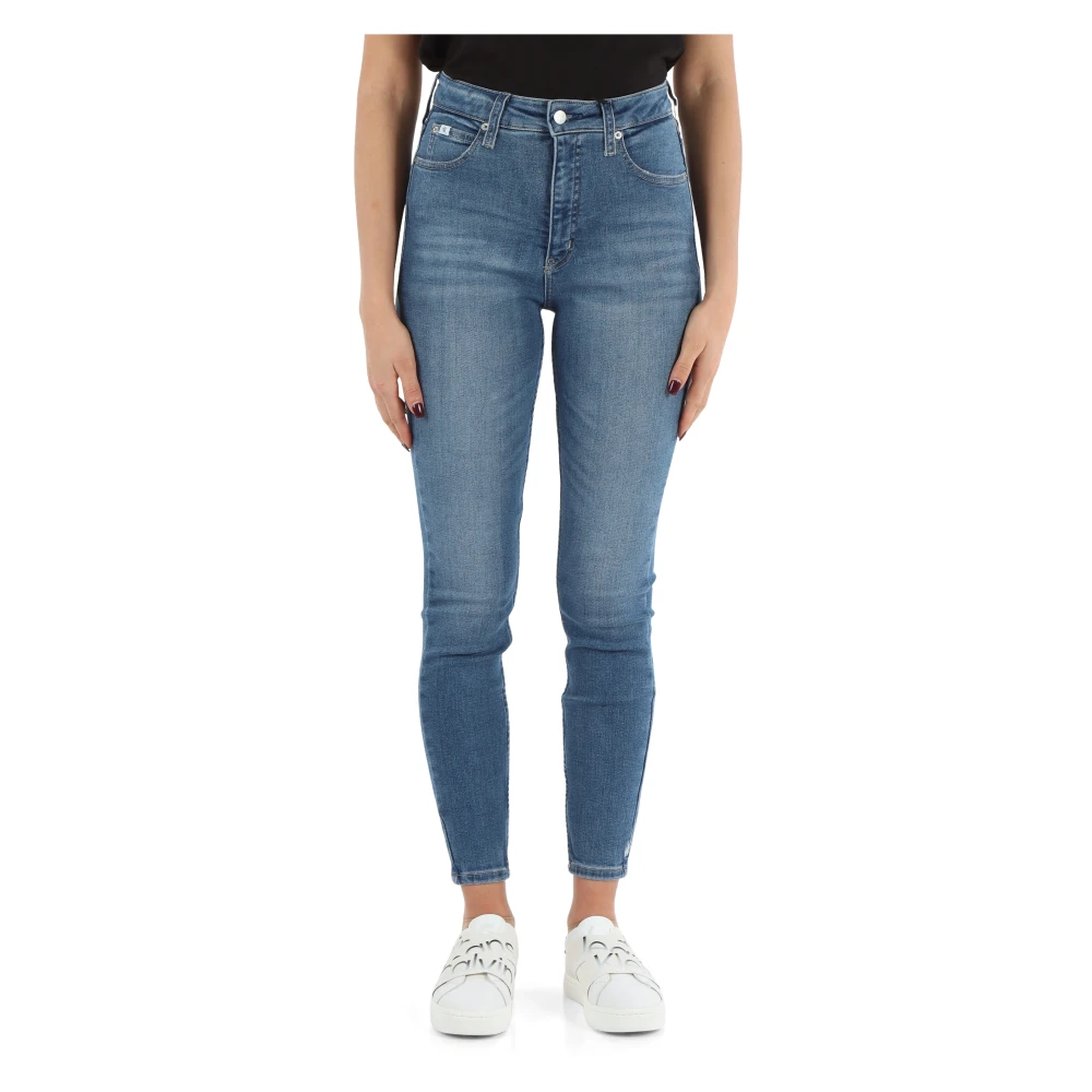 Calvin Klein Jeans High Rise Super Skinny Ankle Jeans Blue Dames