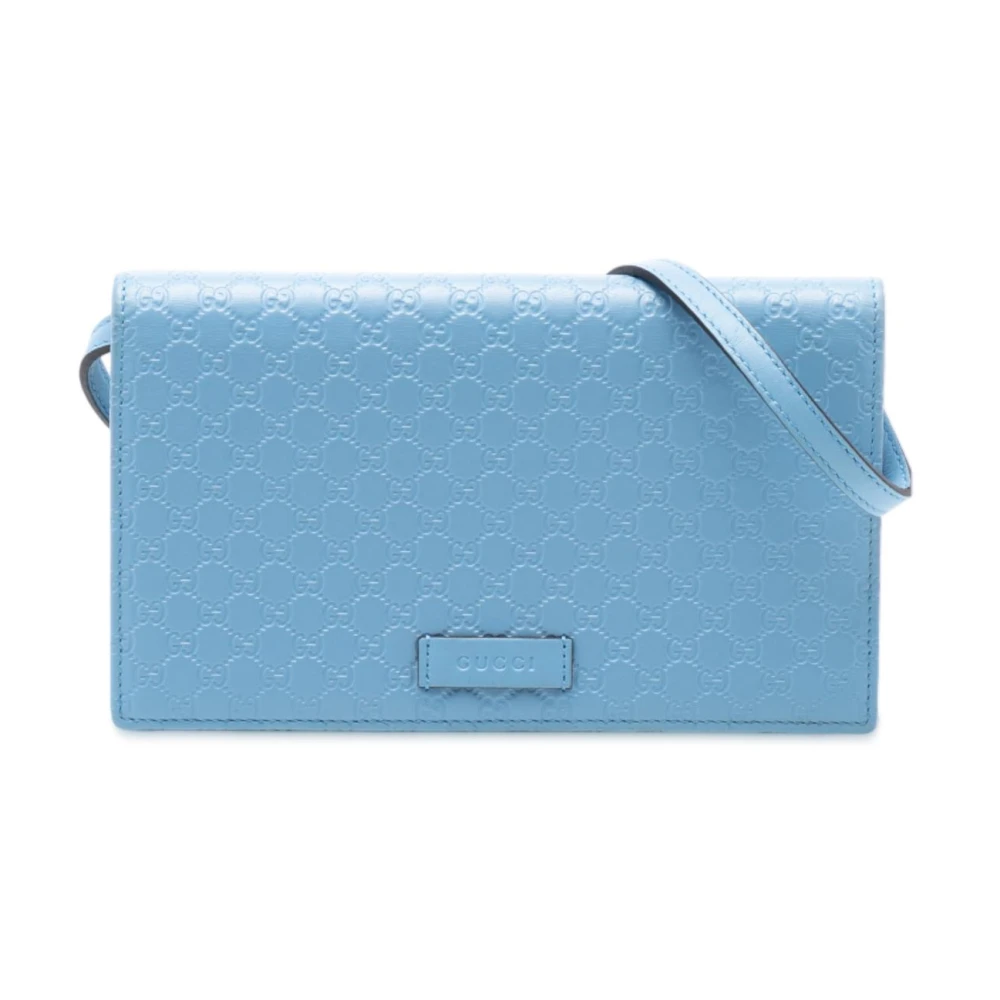 Gucci Vintage Women's Blue Pre-Owned Leather Continental Wallet