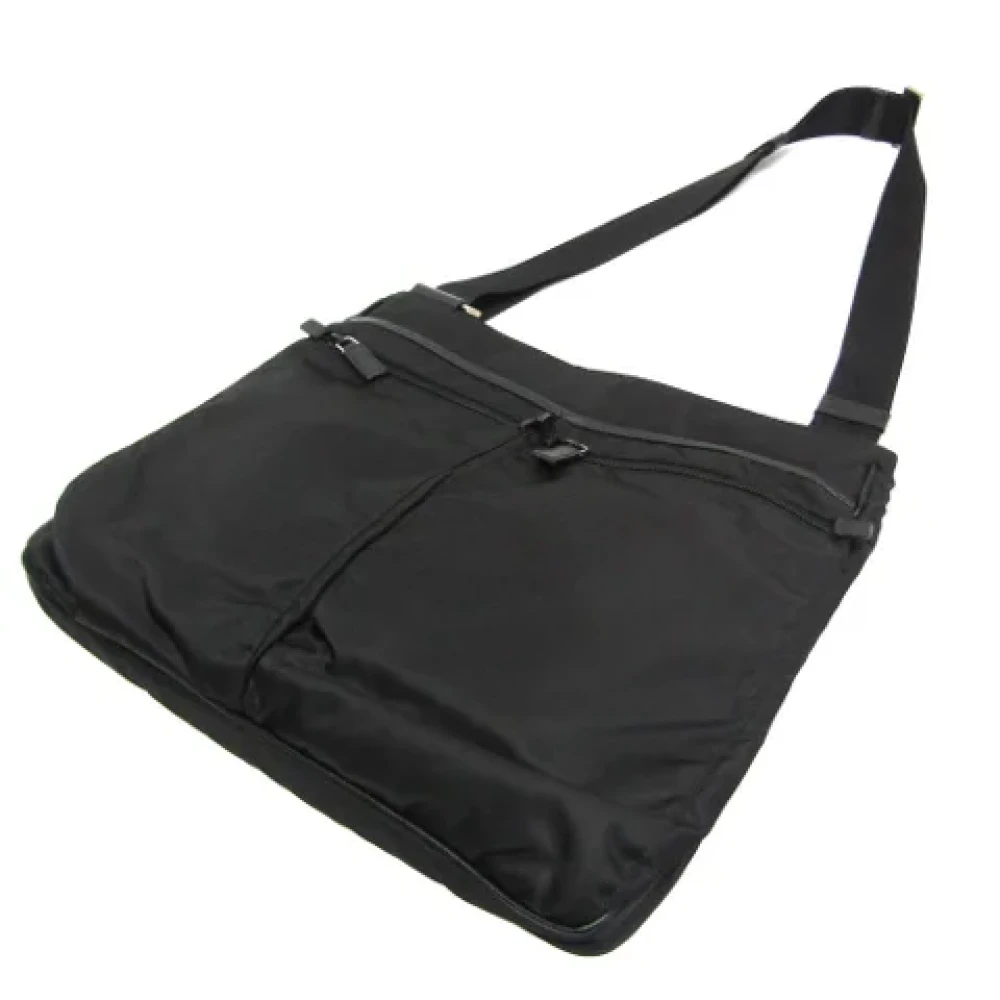 Prada Vintage Pre-owned Leather shoulder-bags Black Dames