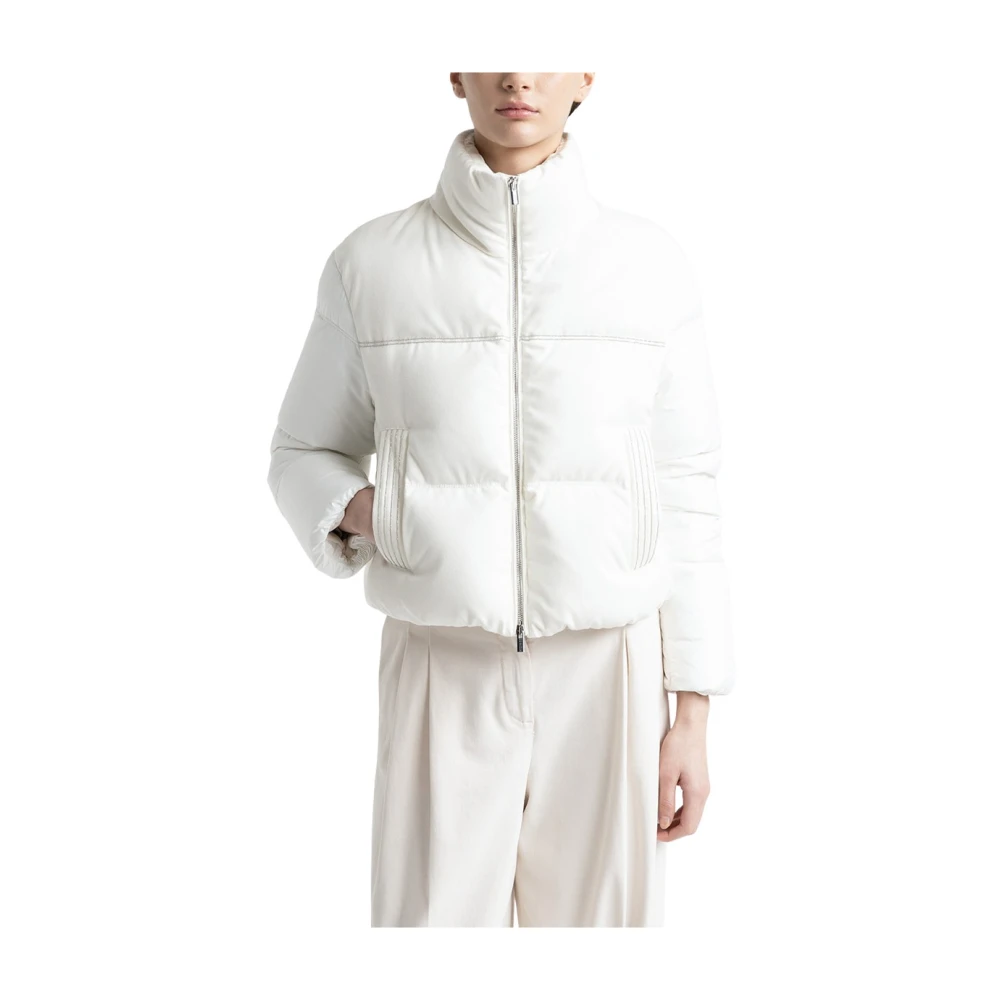 PESERICO Korte donsjas van viscose White Dames