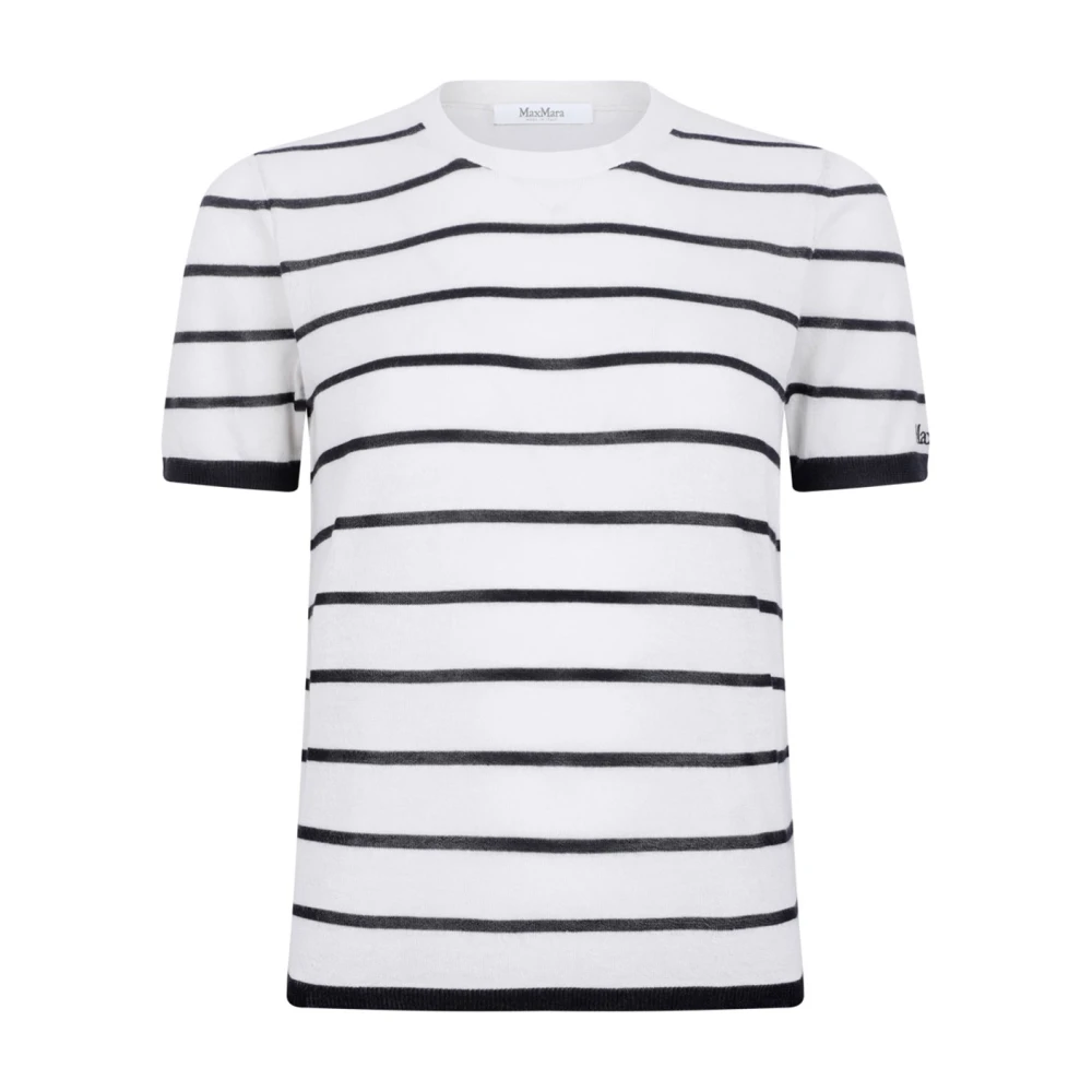Max Mara , Cashmere Knitwear, Female, White, L, Mxpfavetta Cashmere And Silk Jumper