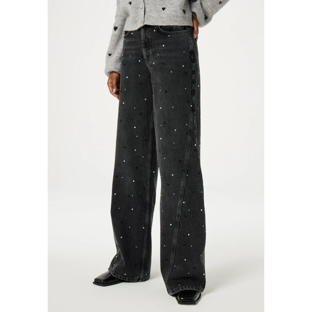 Fabienne Chapot Bonnie Wide Leg Rhinestone Gray Dames